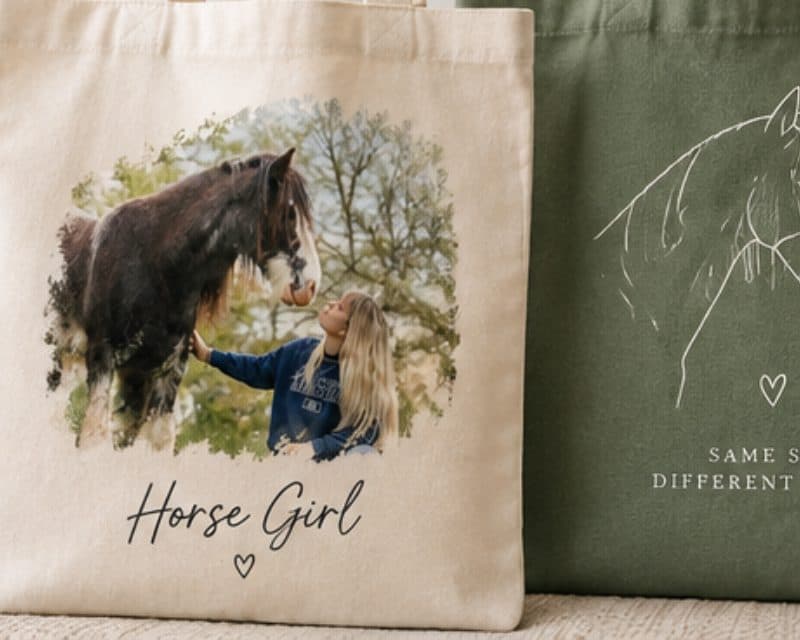Tote bag avec photo de cheval
