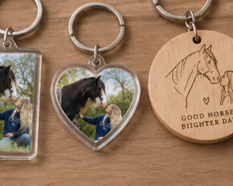 Porte-clés avec photo de cheval